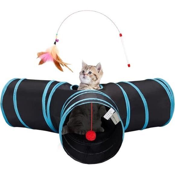 Pet Cat Tunnel Tube Cat Toys 3 Way Collapsible, Tunnels for Indoor - Picture 14 of 14